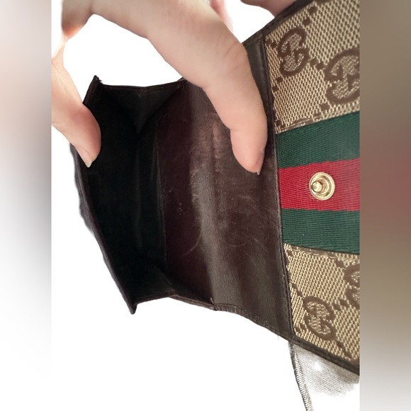 GUCCI Wallet Sherry Line Vintage Interlocking GG Canvas Leather - Picture 7 of 9